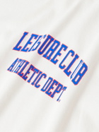 Pasadena Leisure Club - Athletic Dept. Logo-Print Garment-Dyed Cotton-Jersey T-Shirt - White