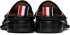 Thom Browne Black Calf Flexible Leather Mule Penny Loafers