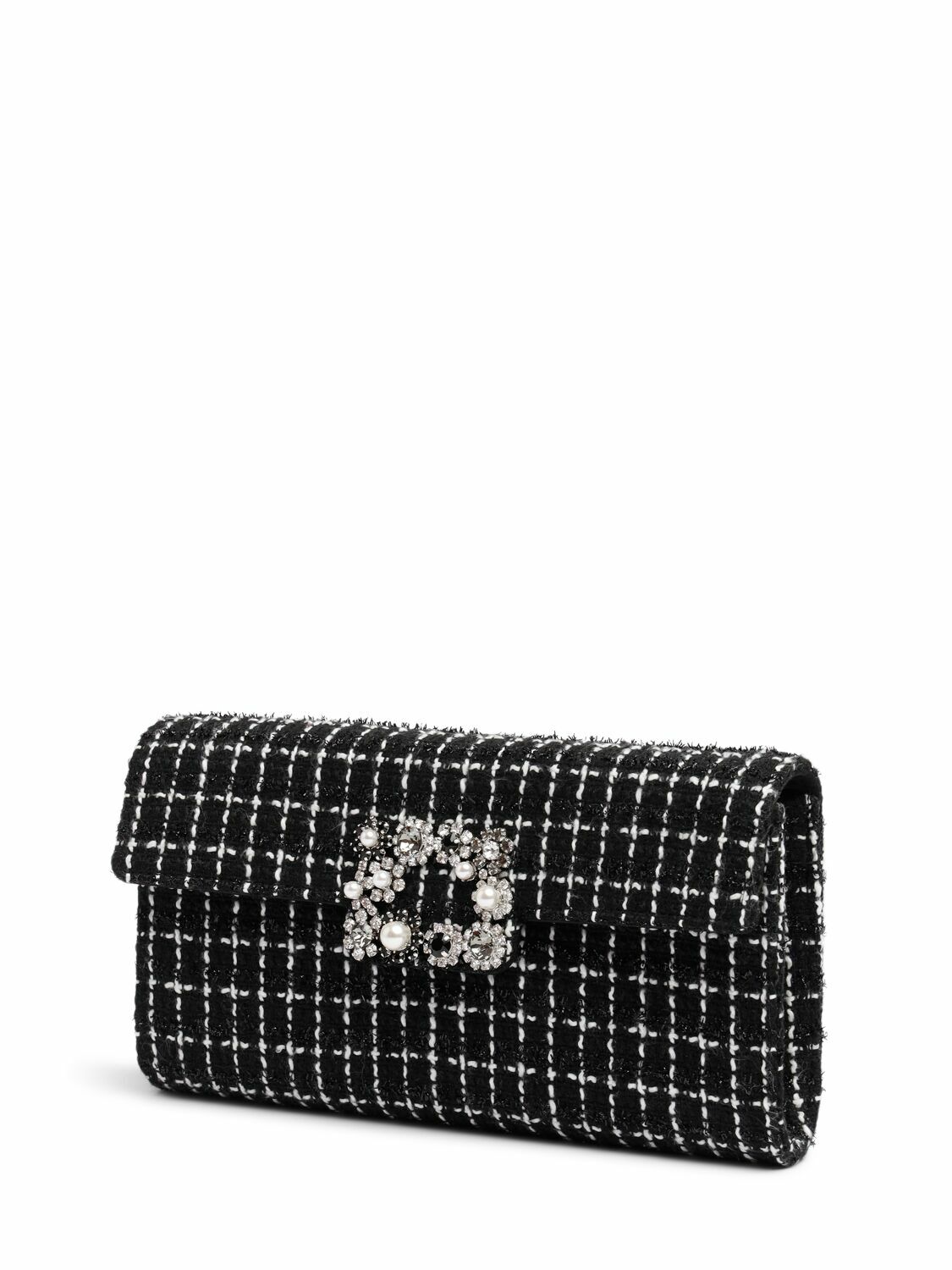 クラッチバッグ Roger Vivier Envelope Flap Flower Buckle ROGER VIVIER - Flower Buckle Envelope Flap Clutch Roger Vivier