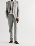 CANALI - Linen and Wool-Blend Suit Trousers - Gray