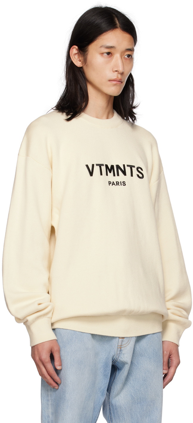 VTMNTS Off-White Embroidered Sweater