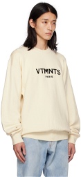 VTMNTS Off-White Embroidered Sweater