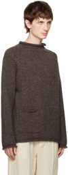 XENIA TELUNTS Brown Rolled Edge Sweater