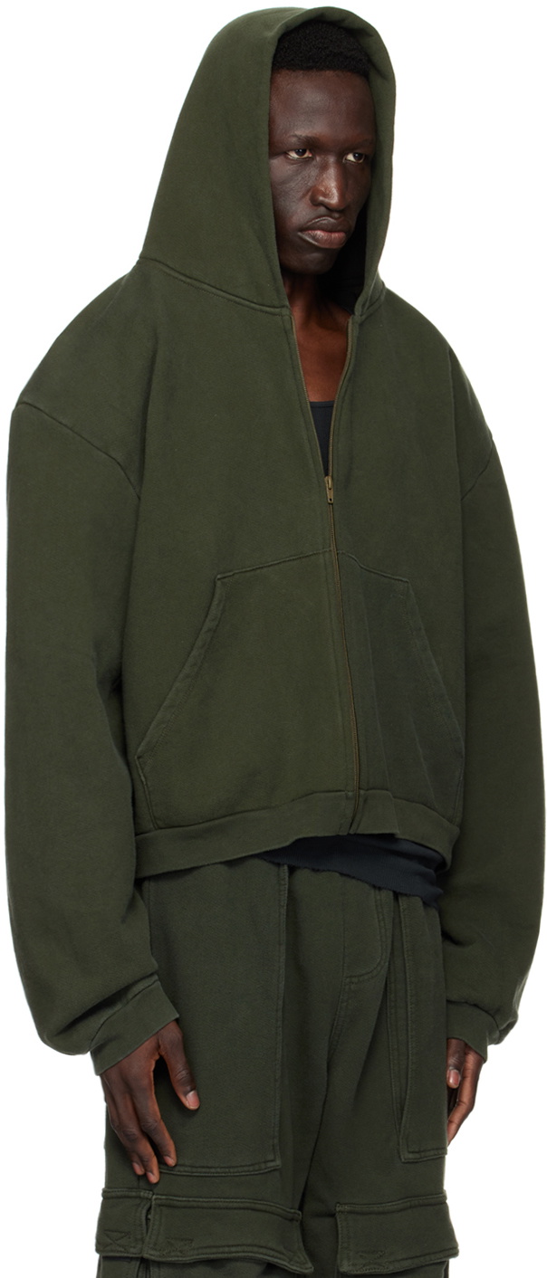 GREG ROSS Khaki Shoulder Pad Hoodie Greg Ross