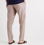 Club Monaco - Tapered Stretch Cotton and Linen-Blend Drawstring Trousers - Neutrals