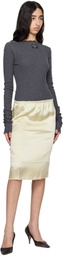 Commission Beige Creased Slip Midi Skirt