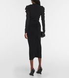 Diane von Furstenberg Callisto ruched wool-blend midi skirt