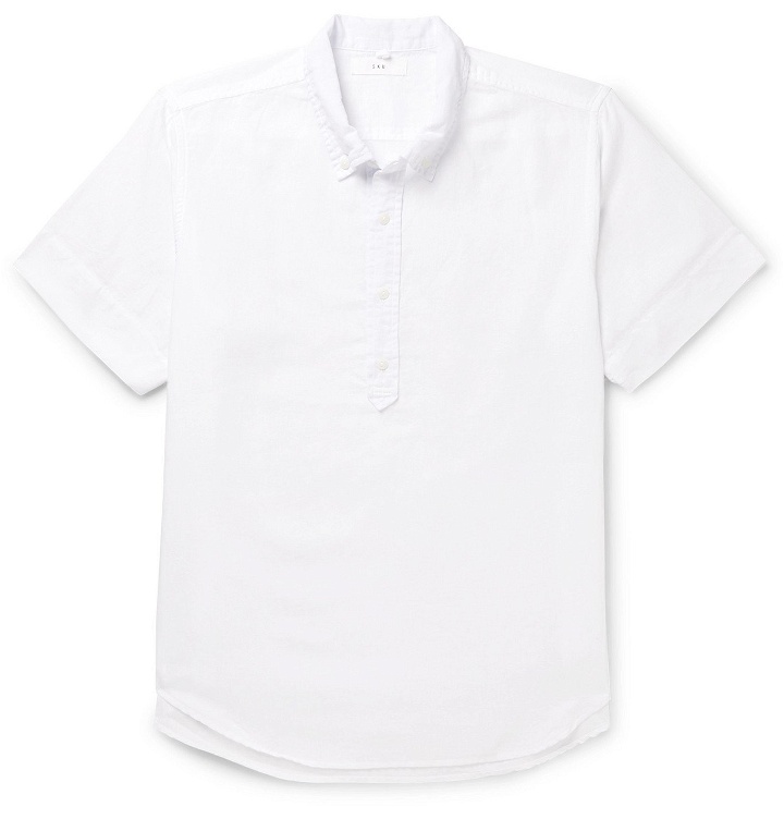 Photo: Save Khaki United - Button-Down Collar Cotton and Linen-Blend Shirt - White