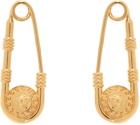 Versace Gold Safety Pin Earrings