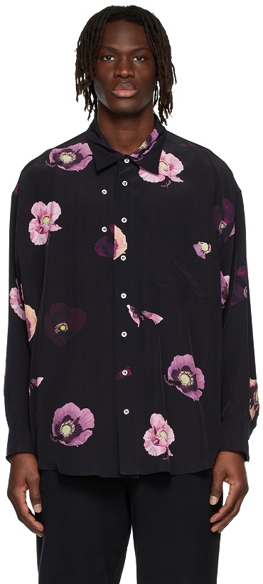 Photo: Magliano Black Poppies Twisted Shirt