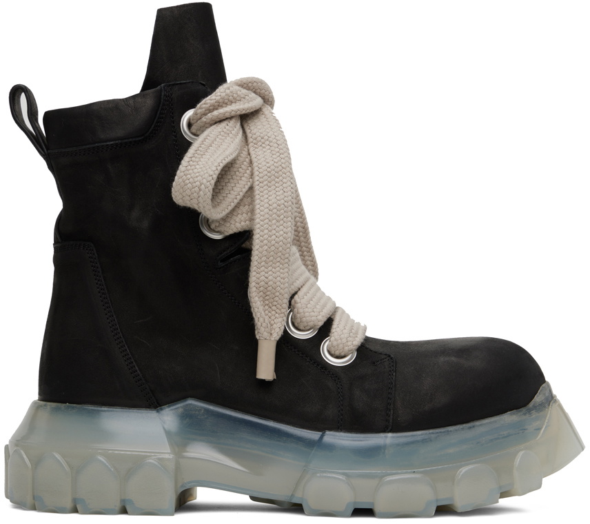 Rick Owens Black Jumbo Laced Bozo Tractor Boots Rick Owens