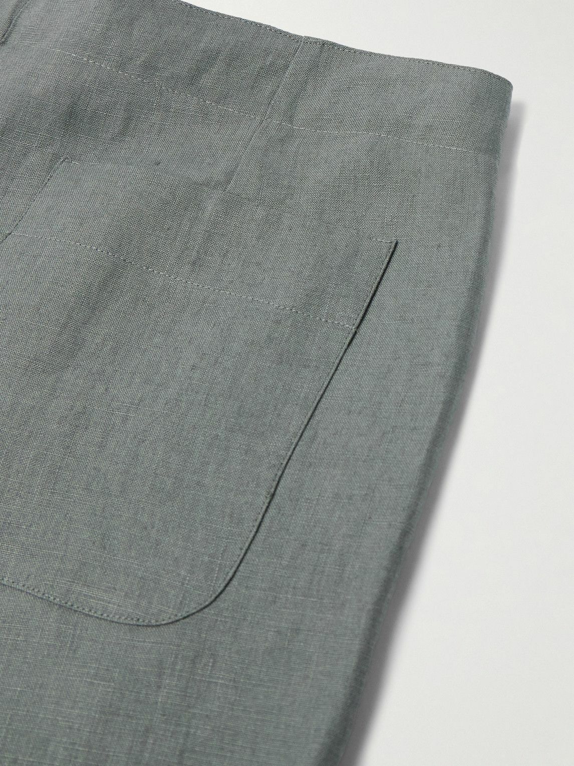 Stòffa - Straight-Leg Linen Drawstring Shorts - Gray