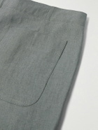 Stòffa - Straight-Leg Linen Drawstring Shorts - Gray