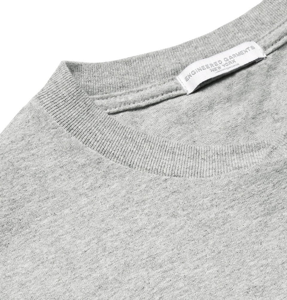 Engineered Garments - Printed Mélange Cotton-Blend Jersey T-Shirt ...