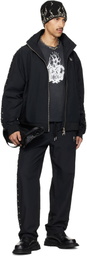 Thug Club Black Triple Line Stud Track Pants