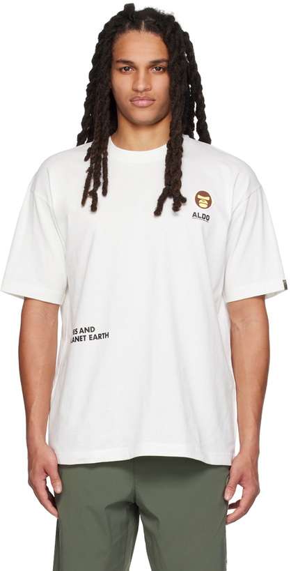 Photo: AAPE by A Bathing Ape White Graphic Patch T-Shirt