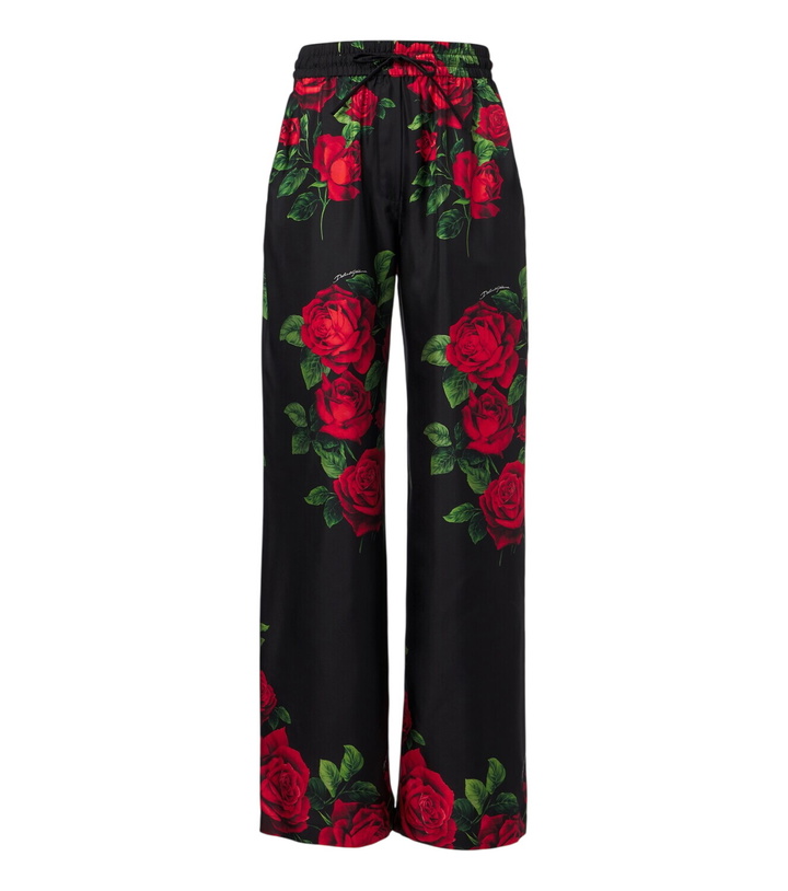 Photo: Dolce&Gabbana Floral silk wide-leg palazzo pants
