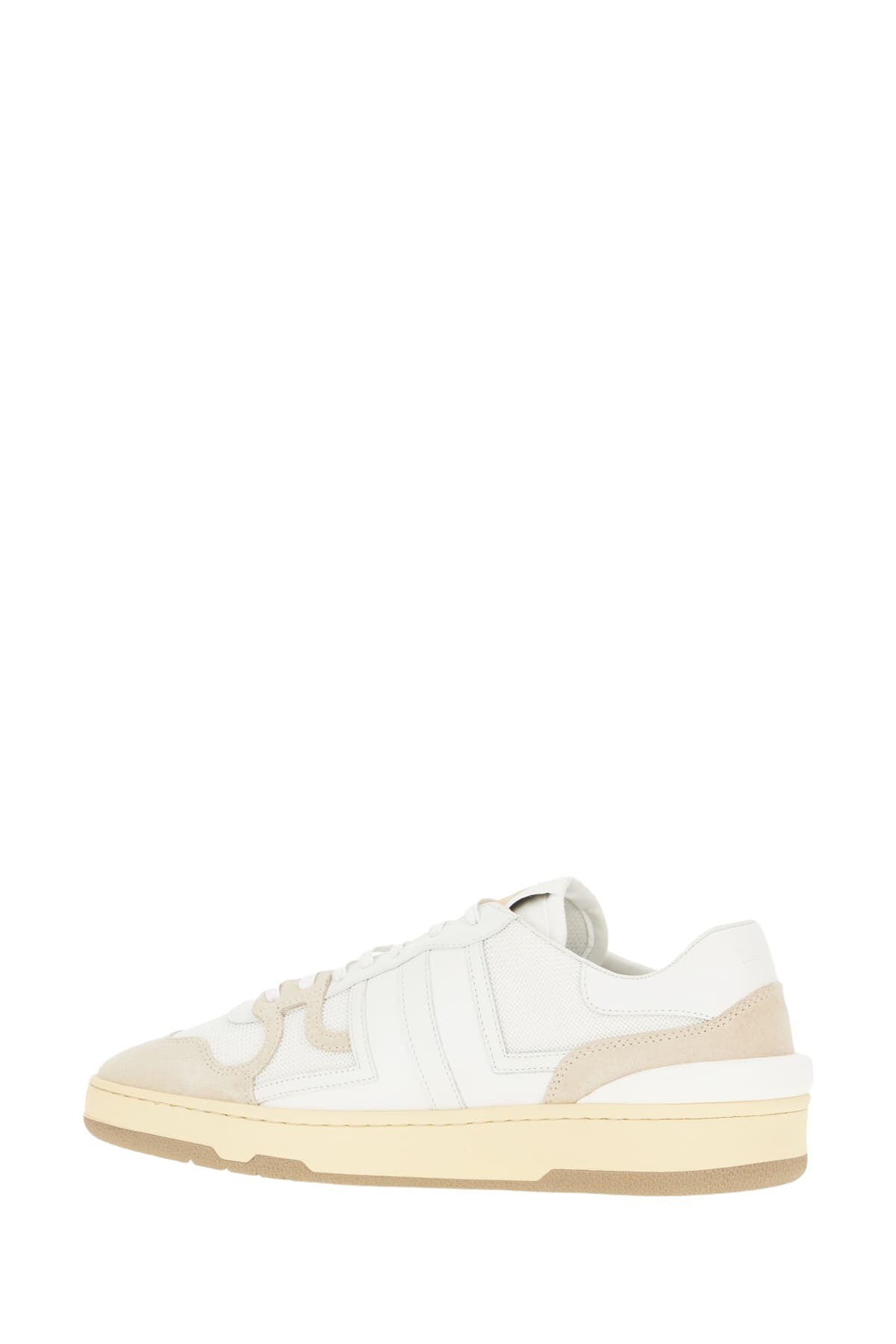 Lanvin Two-tone Leather And Fabric Clay Sneakers