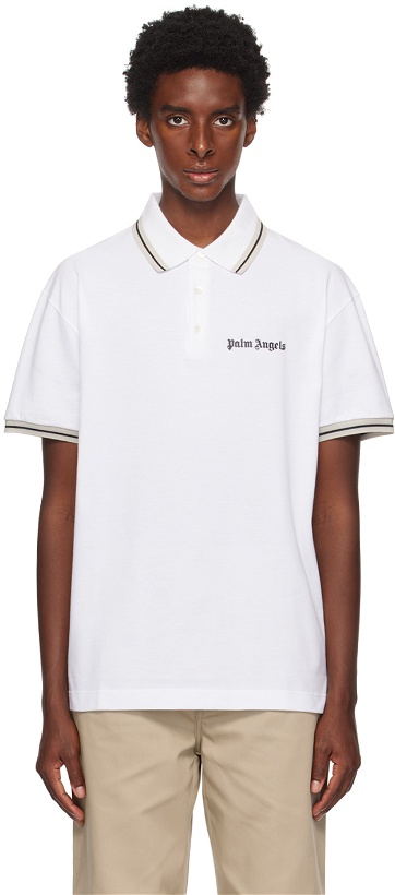 Photo: Palm Angels White Classic Polo