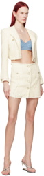 GCDS Off-White Frayed Miniskirt