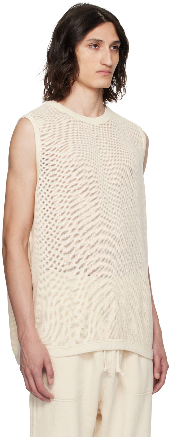 Jan-Jan Van Essche Off-White Semi-Sheer Tank Top