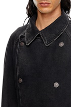 Diesel Trench coat in clean-wash denim - Denim Jackets Mens in Black