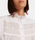 Marant Etoile Dersia embroidered ruffled cotton blouse