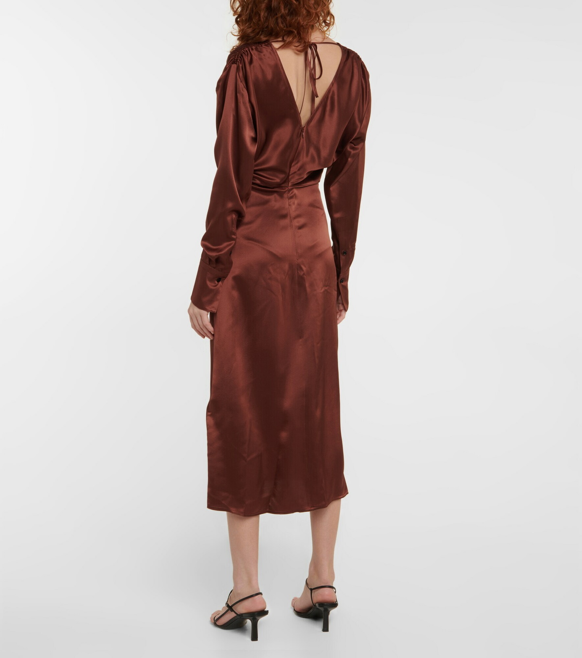 Victoria Beckham Silk satin midi dress Victoria Beckham(01)