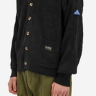 Deva States Men's Cobweb Knit Cardigan in Black