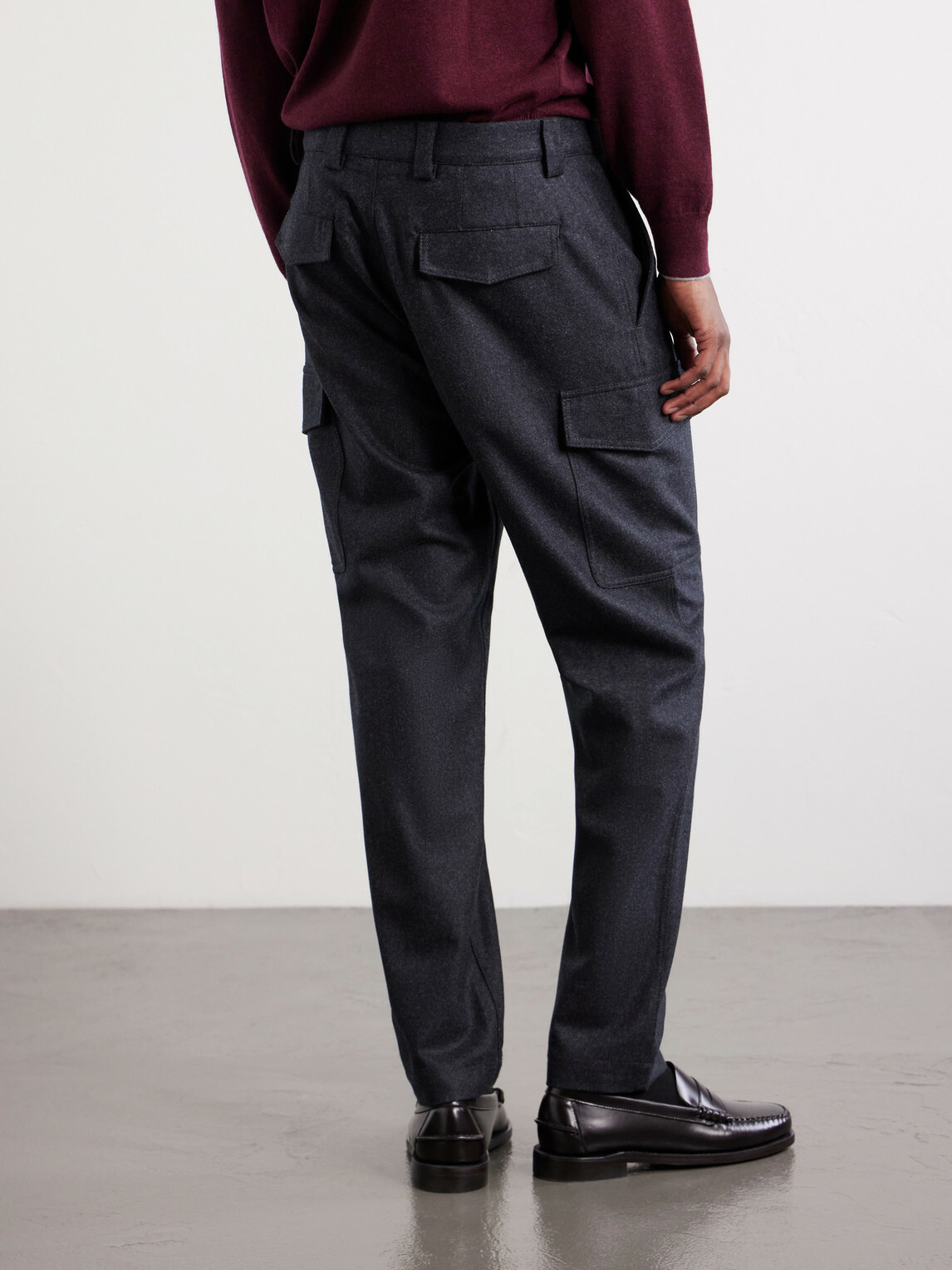 Brunello Cucinelli - Tapered Virgin Wool Cargo Trousers - Gray