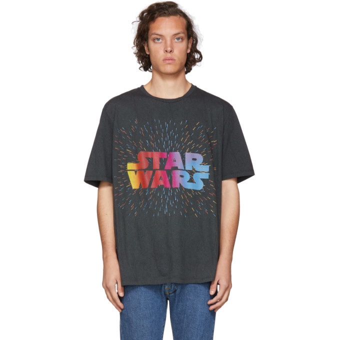 Photo: Etro Black and Green Star Wars Edition Logo Paisley T-Shirt