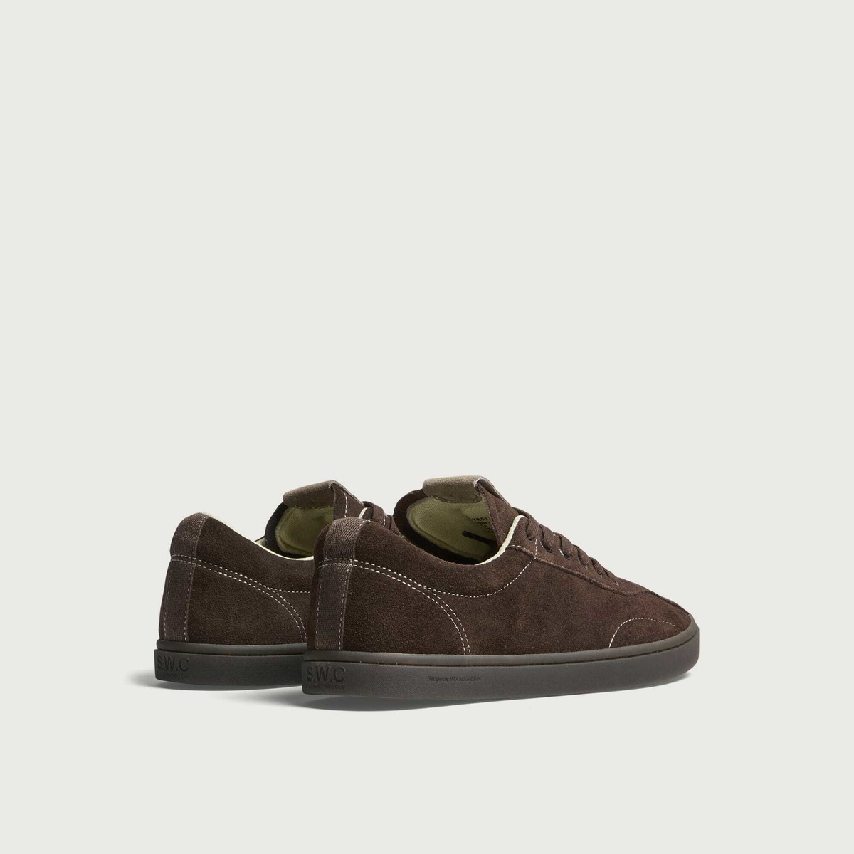 Stepney Workers Club Men's Surma Suede Sneaker in Dark Brown