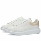 Alexander McQueen Men's Gloss Heel Tab Wedge Sole Sneakers in White/Oyster