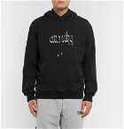 Resort Corps - Embroidered Loopback Cotton-Jersey Hoodie - Black
