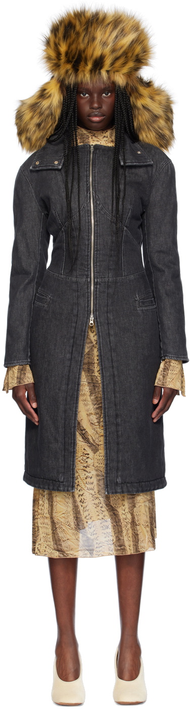 KNWLS Black Alice Denim Coat