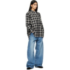 ssstein Blue Deformation Wide Denim Jeans