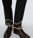 Bode - Embroidered wool pants