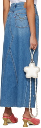 Anna Sui SSENSE Exclusive Blue Denim Midi Skirt