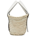 Loewe Beige and White Small Basket Tote