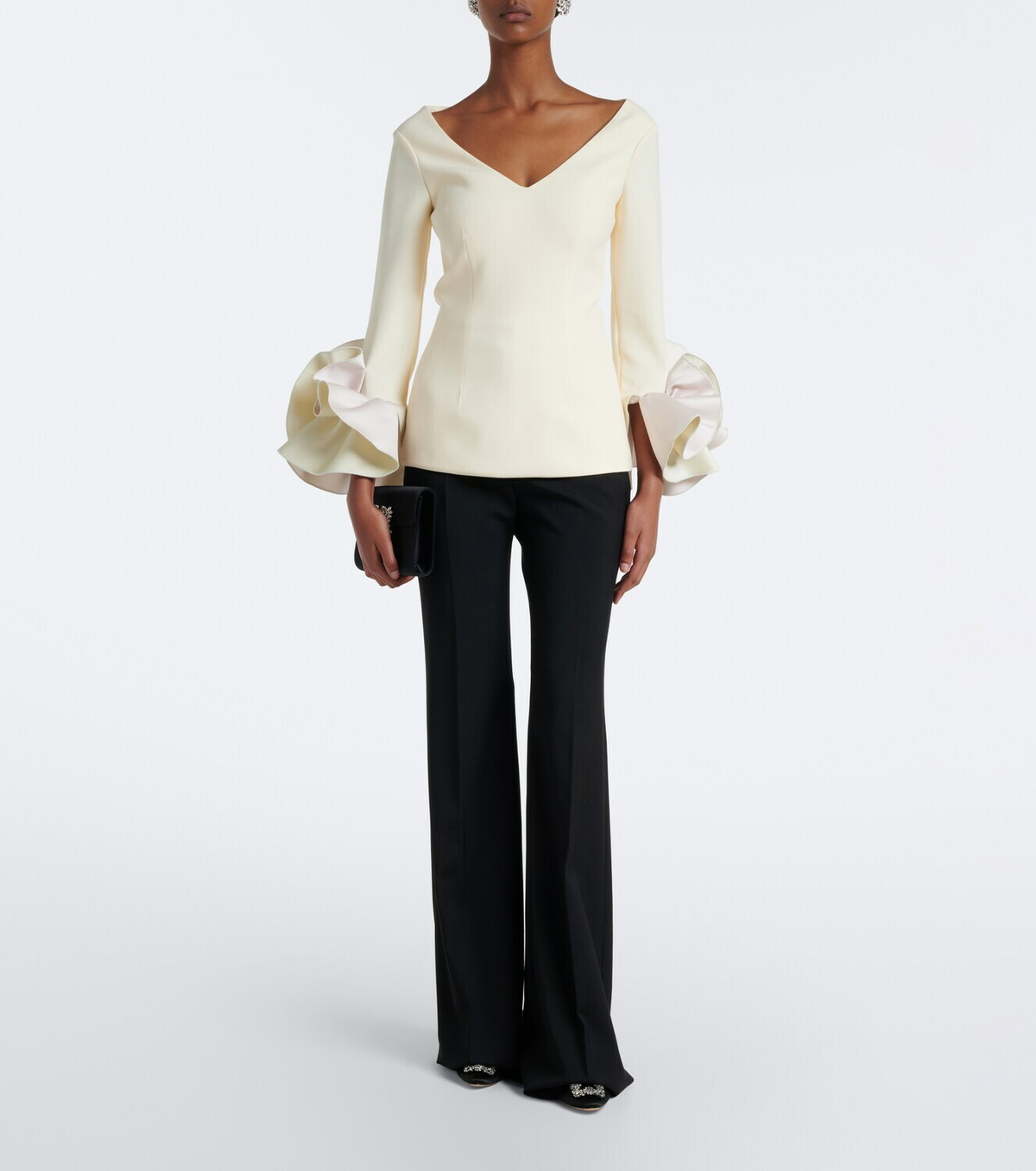 Safiyaa Sintien ruffled crêpe top