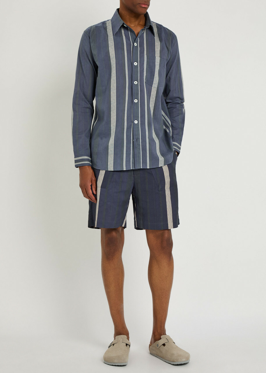 Smr Days Enamorados Striped Cotton Shirt Navy