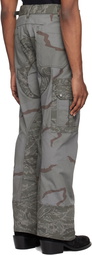 Marine Serre Gray Regenerated Cargo Pants