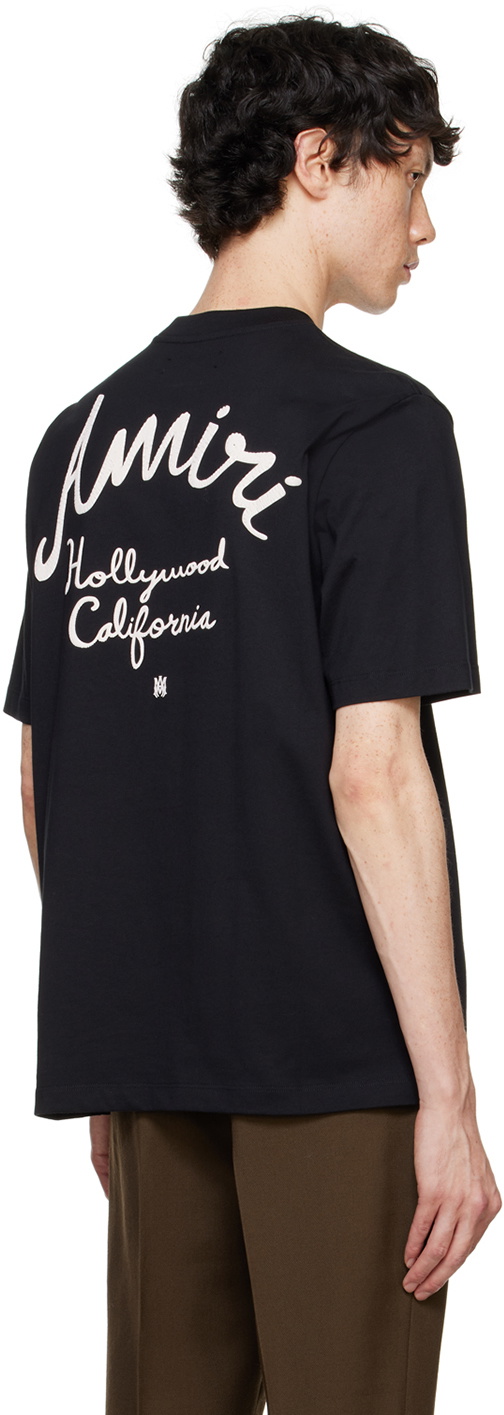 AMIRI Hollywood 半袖 ロゴ Tシャツ コットン Black 関税送料込 AMIRI Hollywood T-shirt | Black | FARFETCH
