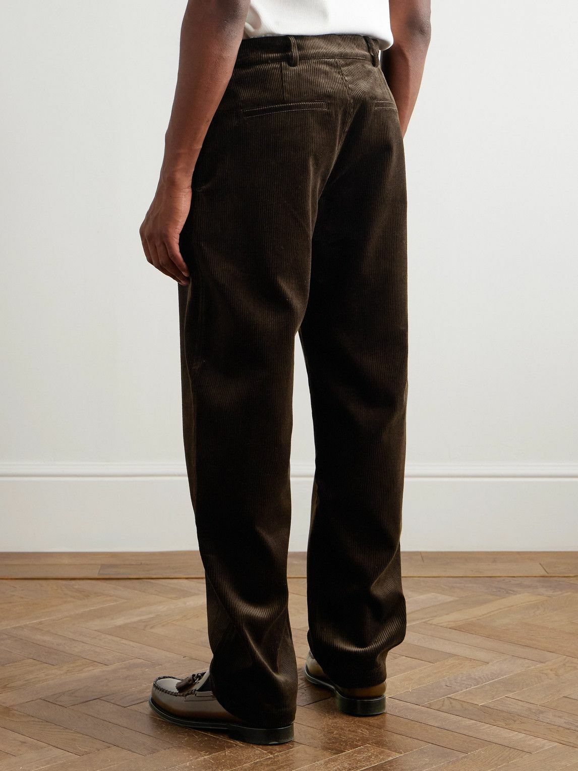 De Bonne Facture - Balloon Tapered Cotton-Corduroy Suit Trousers - Brown