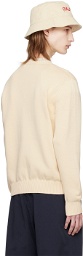 Palm Angels Beige Embroidered Sweater