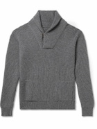 Anderson & Sheppard - Shawl-Collar Ribbed Cashmere Sweater - Gray