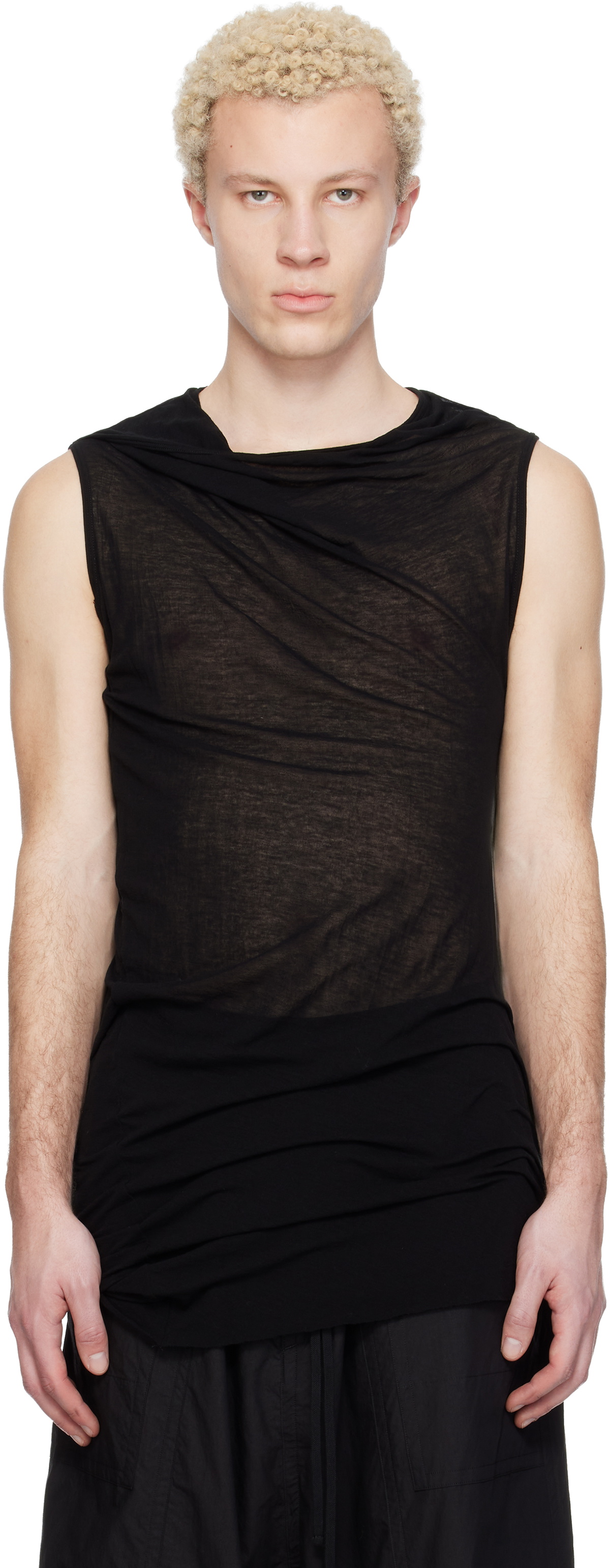Julius Black Draping Long Sleeve T-Shirt Julius