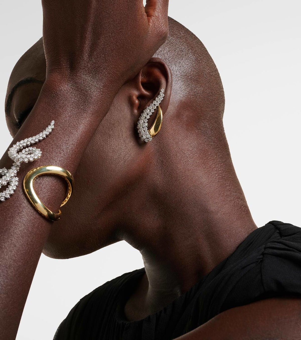 Yeprem Golden Strada 18kt gold earrings with diamonds