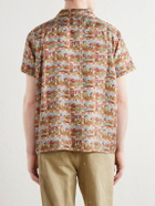 BODE - Cowboy Comic Camp-Collar Printed Silk-Satin Shirt - Brown