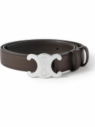 CELINE - 2.5cm Triomphe Leather Belt - Brown